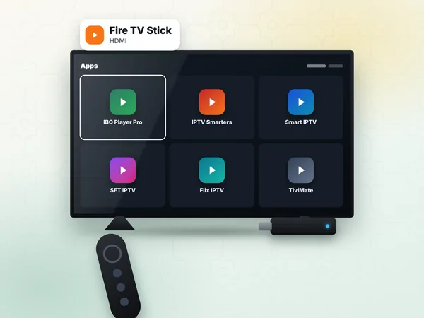 IPTV on Amazon Fire TV Stick: IPTV apps on the TV and the remote
