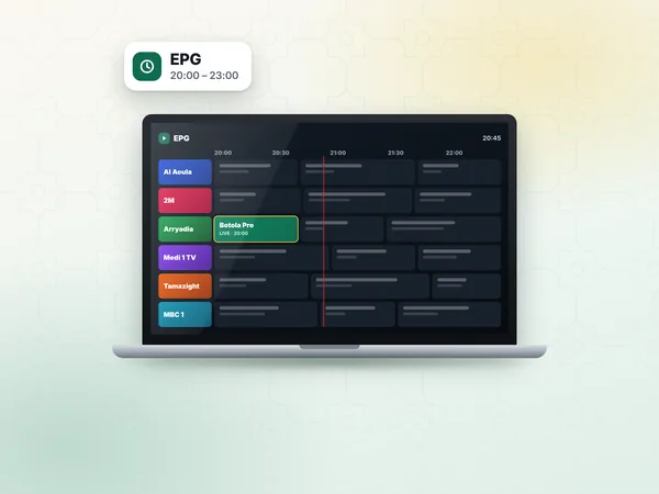 IPTV on a laptop: electronic programme guide (EPG) of the Moroccan channels